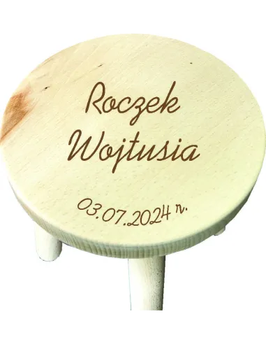 TABORECIK krzesełko DREWNIANE DLA DZIECKA z grawerem z imieniem PREZENT
