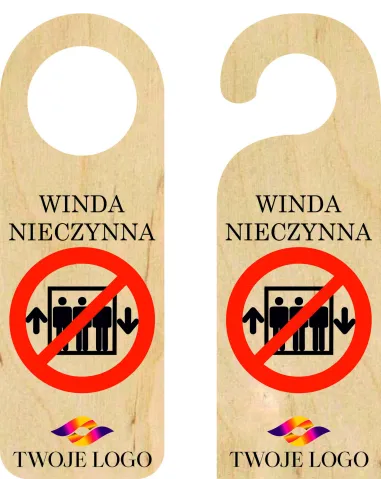 ZAWIESZKA NA DRZWI klamkę hotelowa REZERWACJA drewniana TWÓJ NADRUK NAPIS