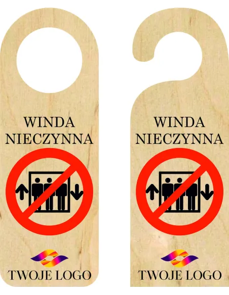 ZAWIESZKA NA DRZWI klamkę hotelowa REZERWACJA drewniana TWÓJ NADRUK NAPIS