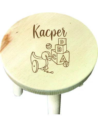 TABORECIK krzesełko DREWNIANE DLA DZIECKA z grawerem z imieniem PREZENT