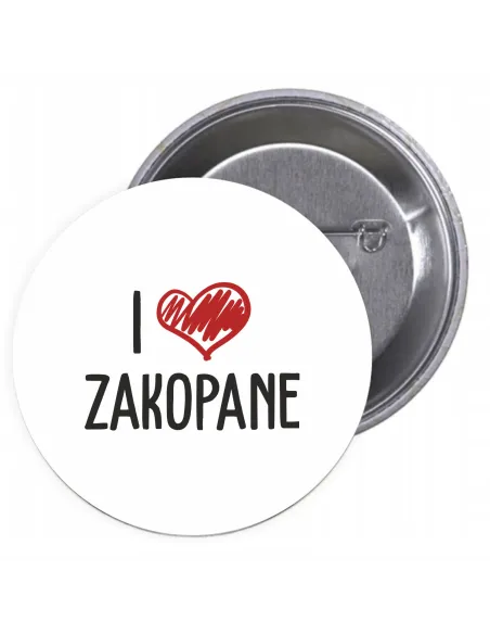 Przypinki buttony I LOVE ZAKOPANE  znaczki badziki z grafiką