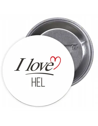 Przypinki buttony I LOVE HEL  znaczki badziki z grafiką