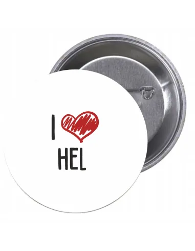 Przypinki buttony I LOVE HEL  znaczki badziki z grafiką