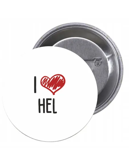 Przypinki buttony I LOVE HEL  znaczki badziki z grafiką