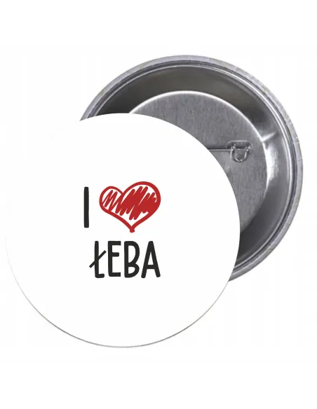 Przypinki buttony I LOVE ŁEBA  znaczki badziki z grafiką