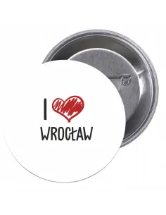 Przypinki buttony I LOVE WROCŁAW znaczki badziki z grafiką