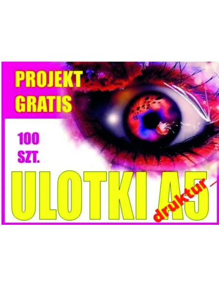 ULOTKA A5 100 sztuk + PROJEKT ulotki druk TANIE