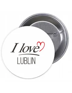 Przypinki buttony I LOVE LUBLIN znaczki badziki z grafiką