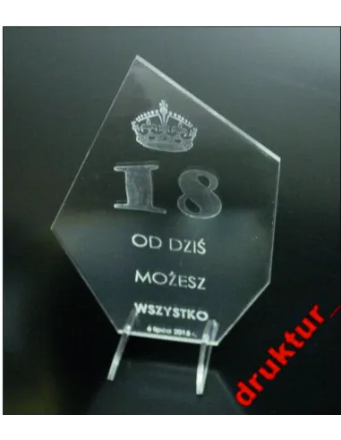 Statuetka z plexi podziękowania dla rodziców HIT