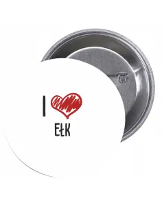 Przypinki buttony I LOVE EŁK znaczki badziki z grafiką