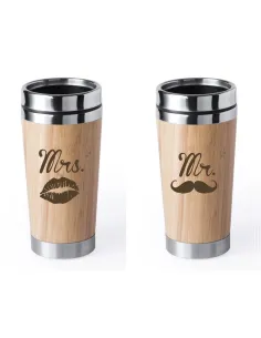 Kubek termiczny drewniany Prezent prezent dla par