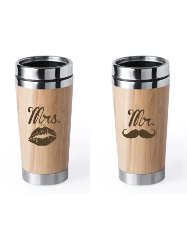 Kubek termiczny drewniany Prezent prezent dla par