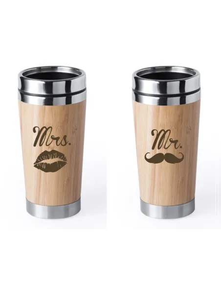 Kubek termiczny drewniany Prezent prezent dla par