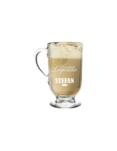 Szklanka kubek do cappucino latte z grawerem na prezent dla dziadka