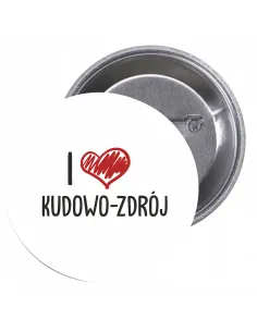 Przypinki buttony I LOVE KUDOWO-ZDRÓJ znaczki badziki z grafiką