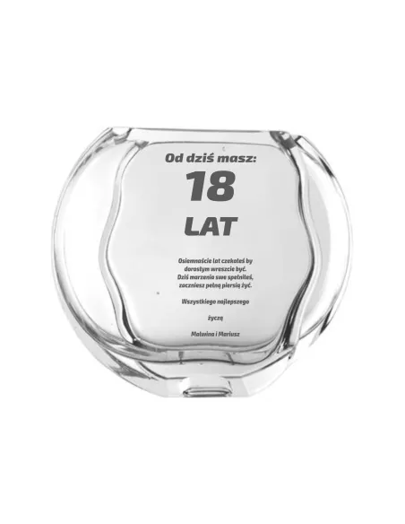 Wazon z grawerem PREZENT na 18 osiemnastkę 18-tkę