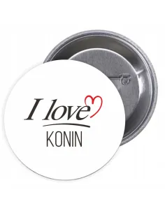 Przypinki buttony I LOVE KONIN znaczki badziki z grafiką
