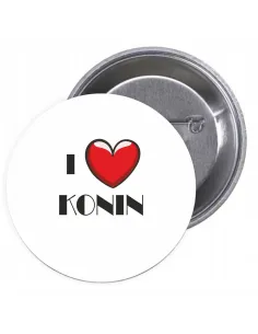 Przypinki buttony I LOVE KONIN znaczki badziki z grafiką