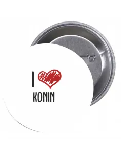 Przypinki buttony I LOVE KONIN znaczki badziki z grafiką