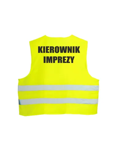 Kamizelka odblaskowa z nadrukiem tył KIEROWNIK IMPREZY 1 szt