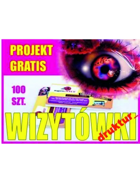 WIZYTÓWKI 100 sztuk + PROJEKT druk wizytówka HIT