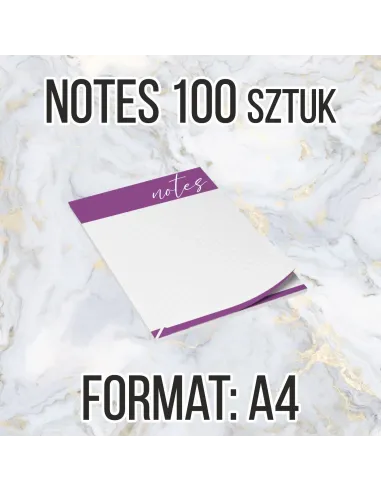 Notesy reklamowe A4 25 str 100szt + projekt gratis