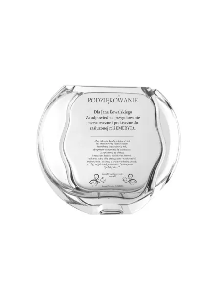 Wazon z grawerem PREZENT podziękowanie dla Emeryta