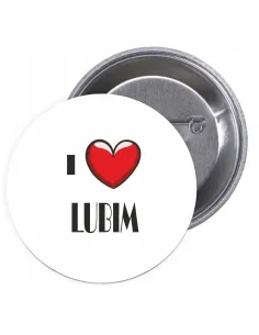 Przypinki buttony I LOVE LUBIN znaczki badziki z grafiką