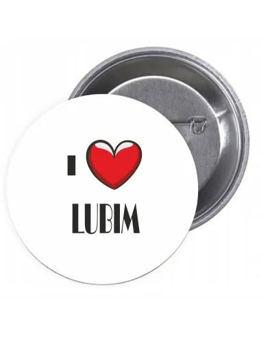 Przypinki buttony I LOVE LUBIN znaczki badziki z grafiką