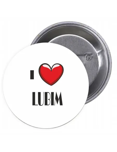 Przypinki buttony I LOVE LUBIN znaczki badziki z grafiką