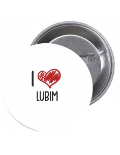 Przypinki buttony I LOVE LUBIN znaczki badziki z grafiką
