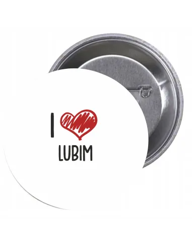 Przypinki buttony I LOVE LUBIN znaczki badziki z grafiką