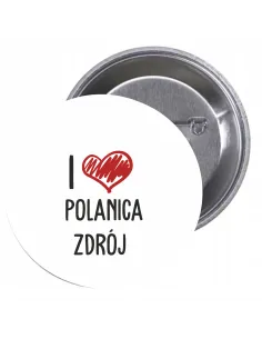 Przypinki buttony I LOVE POLANICA ZDRÓJ znaczki badziki z grafiką
