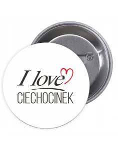 Przypinki buttony I LOVE CIECHOCINEK znaczki badziki z grafiką