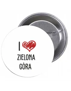 Przypinki buttony I LOVE ZIELONA GÓRA  znaczki badziki z grafiką