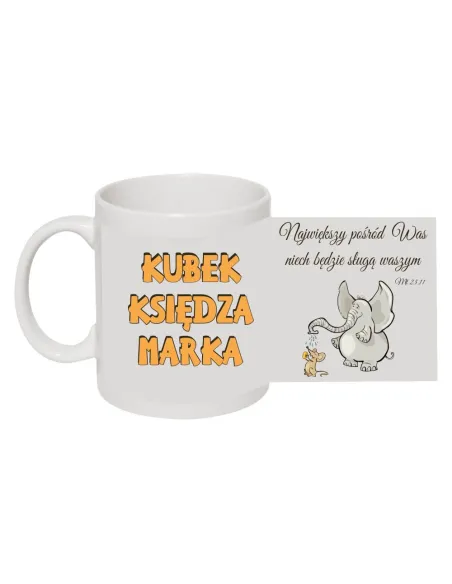 Kubek religijny prezent dla księdza proboszcza wiakrego z nadrukiem kubek księdza imię