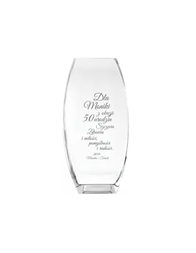 Wazon z grawer PREZENT na urodziny 30 40 50 60 70