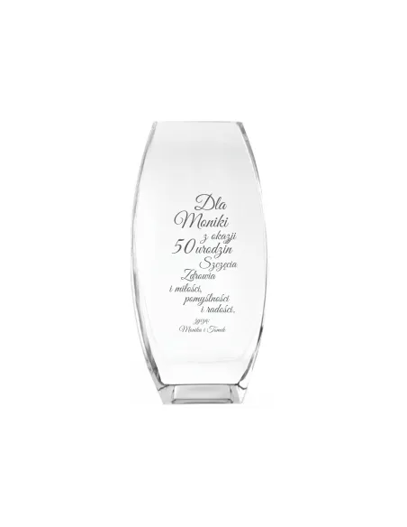 Wazon z grawer PREZENT na urodziny 30 40 50 60 70
