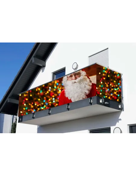 Mikołaj Światełka Świąteczne Osłona balkonowa