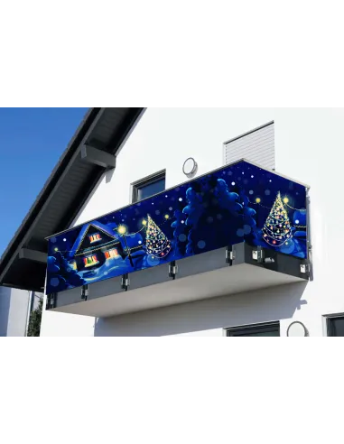 Osłona balkonowa Świąteczna dekoracja balkonu