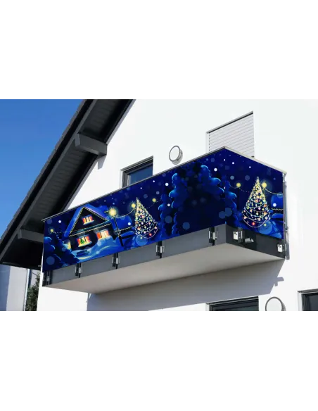 Osłona balkonowa Świąteczna dekoracja balkonu