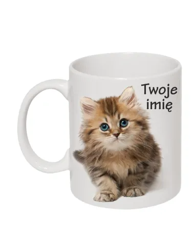 Kubek prezent dla fana kotów z nadrukiem kot z imieniem