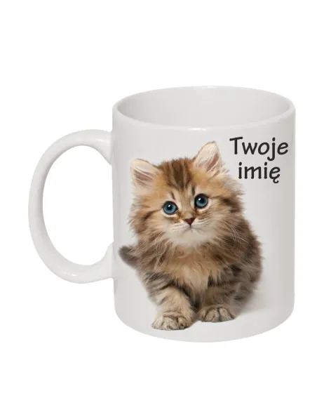 Kubek prezent dla fana kotów z nadrukiem kot z imieniem