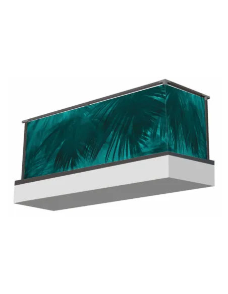 Osłona na BALKON turkus motyw liści OCHRONNA TANIO