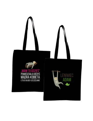 Torba z imieniem napis PREZENT LENIWIEC