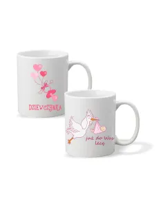 Kubek z nadrukiem PREZENT JUŻ DO WAS LECĘ Baby Shower