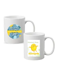 Kubek z nadrukiem napis PREZENT Wielkanocny WESOŁYCH ŚWIĄT