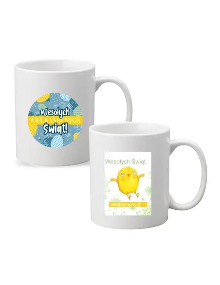 Kubek z nadrukiem napis PREZENT Wielkanocny WESOŁYCH ŚWIĄT