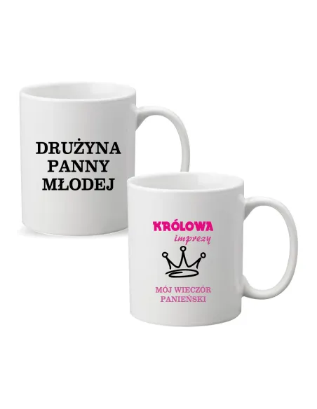 Kubek z nadrukiem napis Prezent  na Wieczór Panieński DRUŻYNA PANNY MŁODEJ