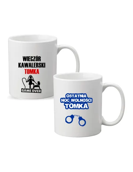 Kubek z imieniem napis prezent na WIECZÓR KAWALERSKI